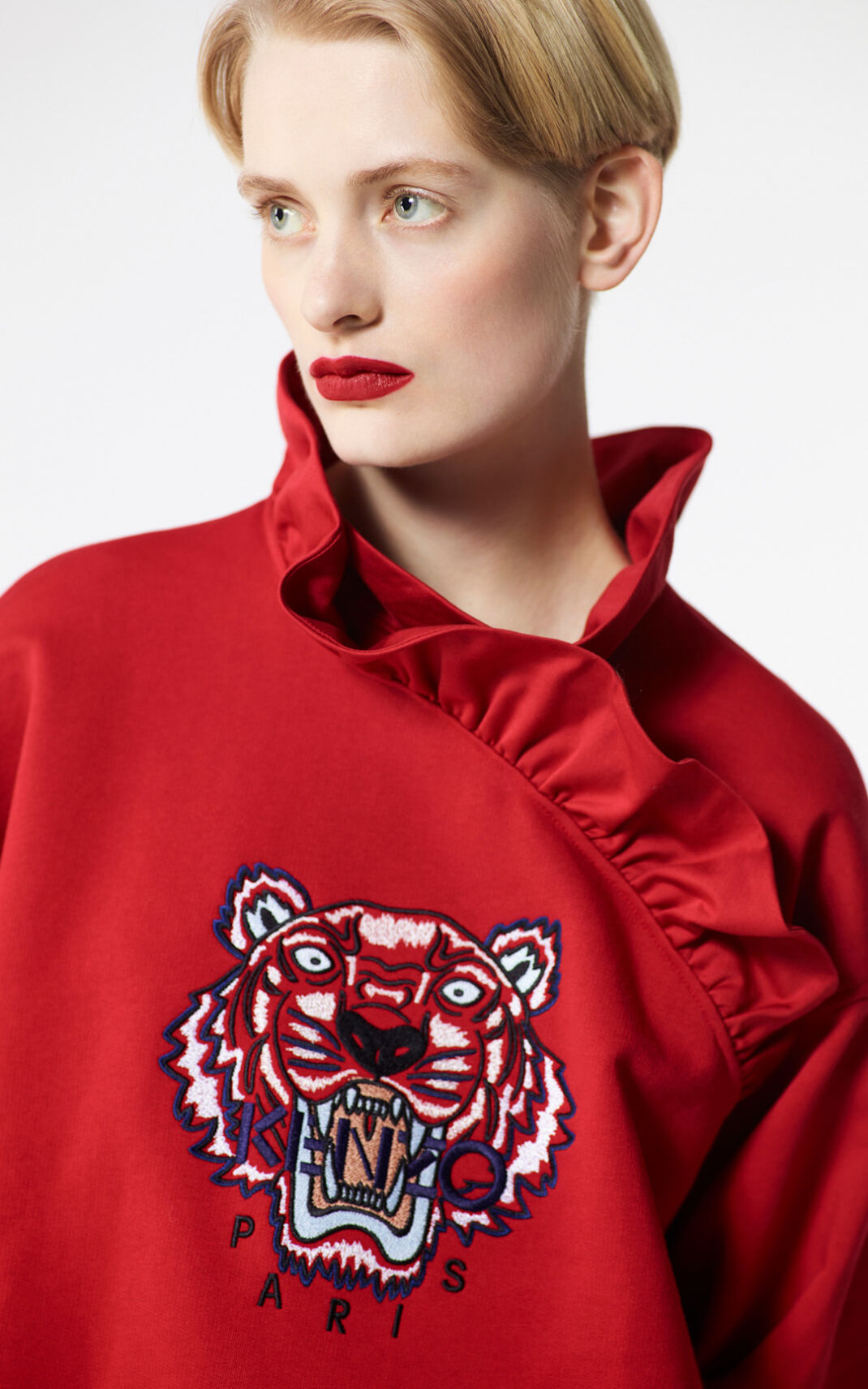 Kenzo Frilled Tiger Sweatshirt Dam | 62547-MRIY